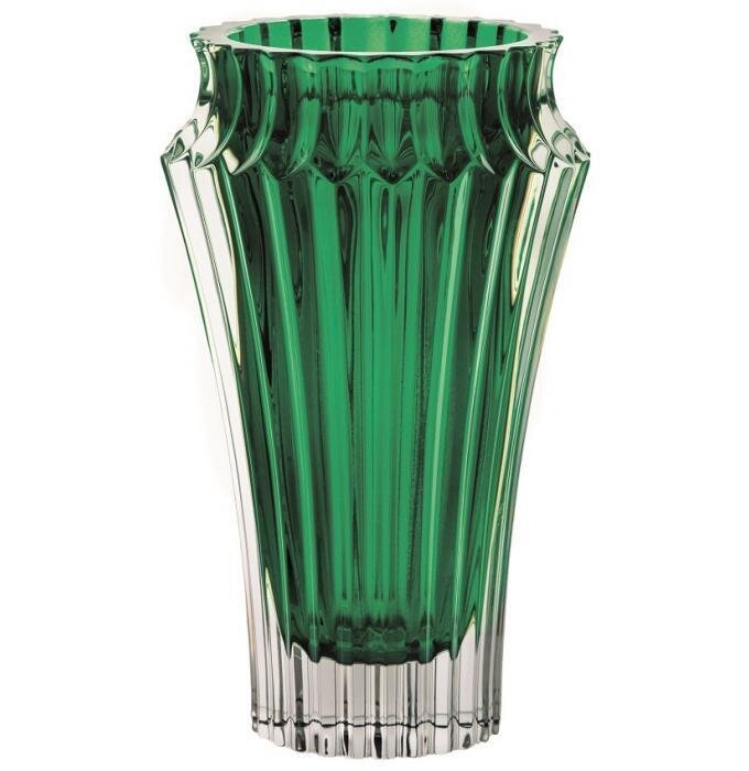 Crown Jewel Crystal Vase in Green