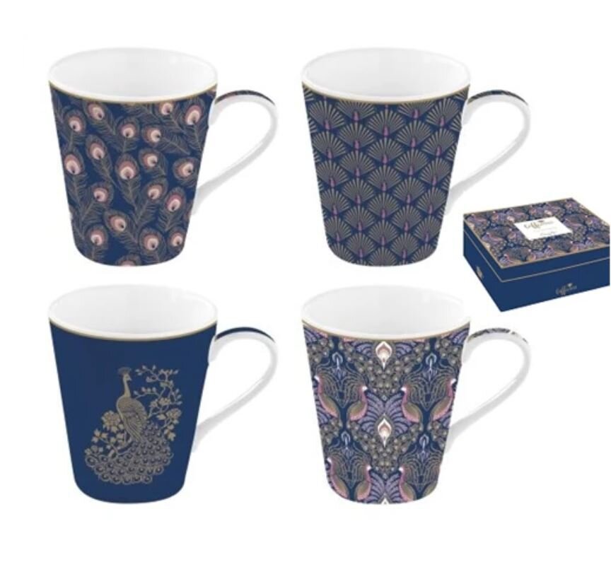 Set de 4 Mugs Peacock