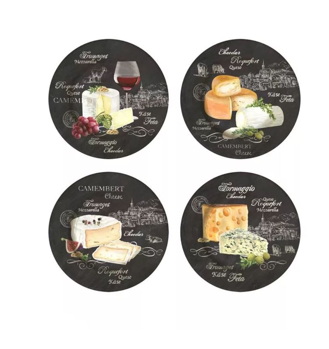 Set de 4 Platos World of Cheese