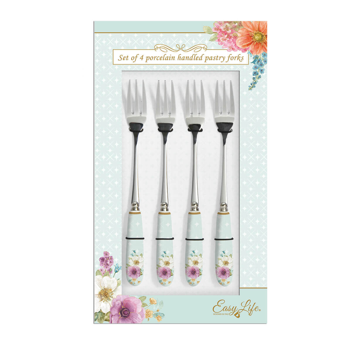 Set de 4 Tenedores de Postre Cottage Flowers