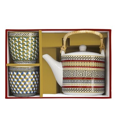 Tetera y 2 Tazas de Porcelana Neoclassic
