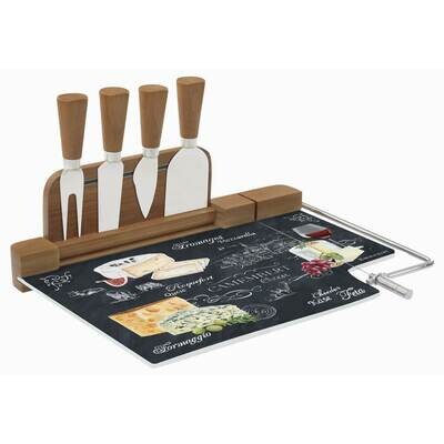 Quesera con Alambre y 4 Cuchillos World of Cheese