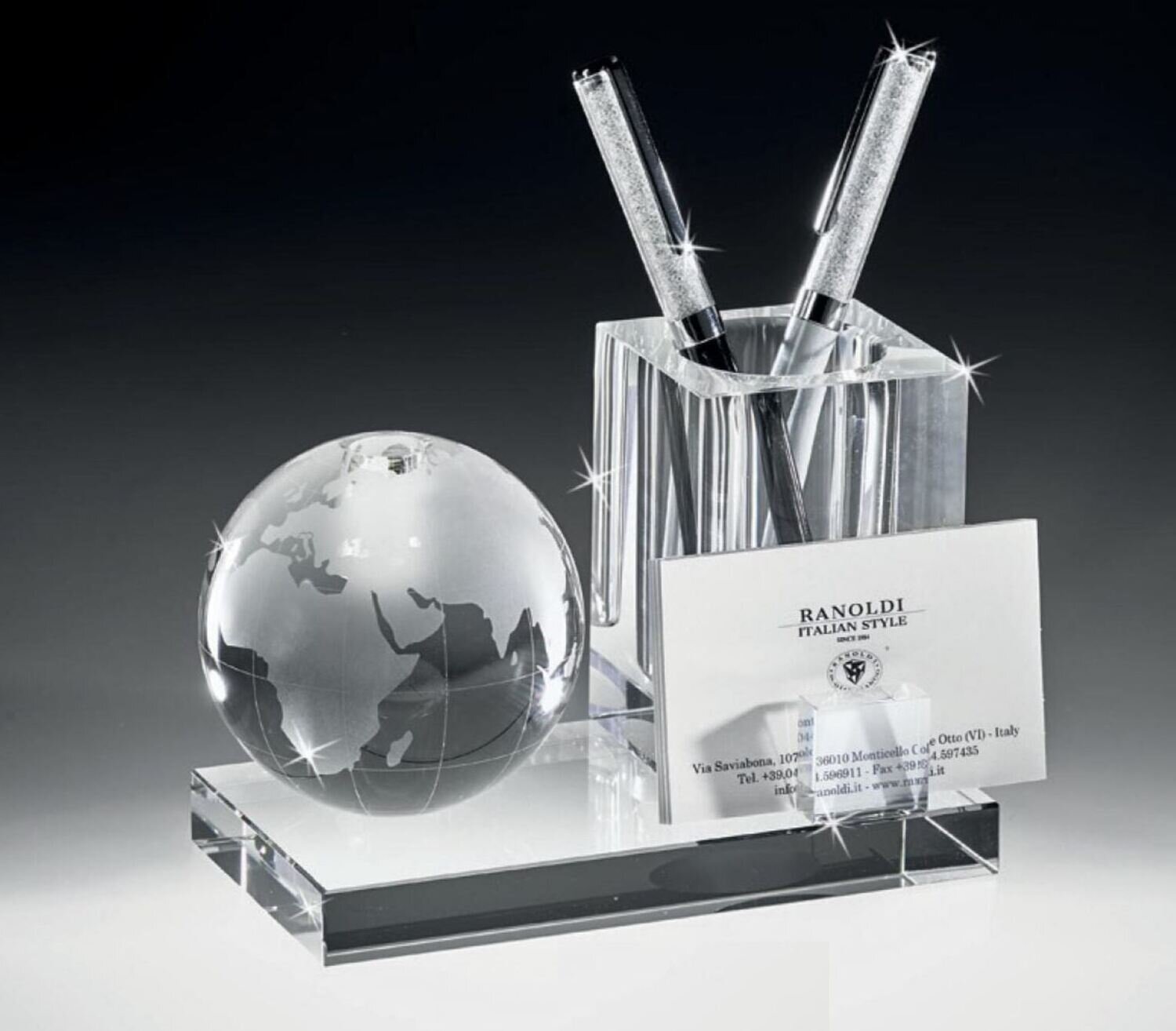 Set de Escritorio de Cristal Mundo