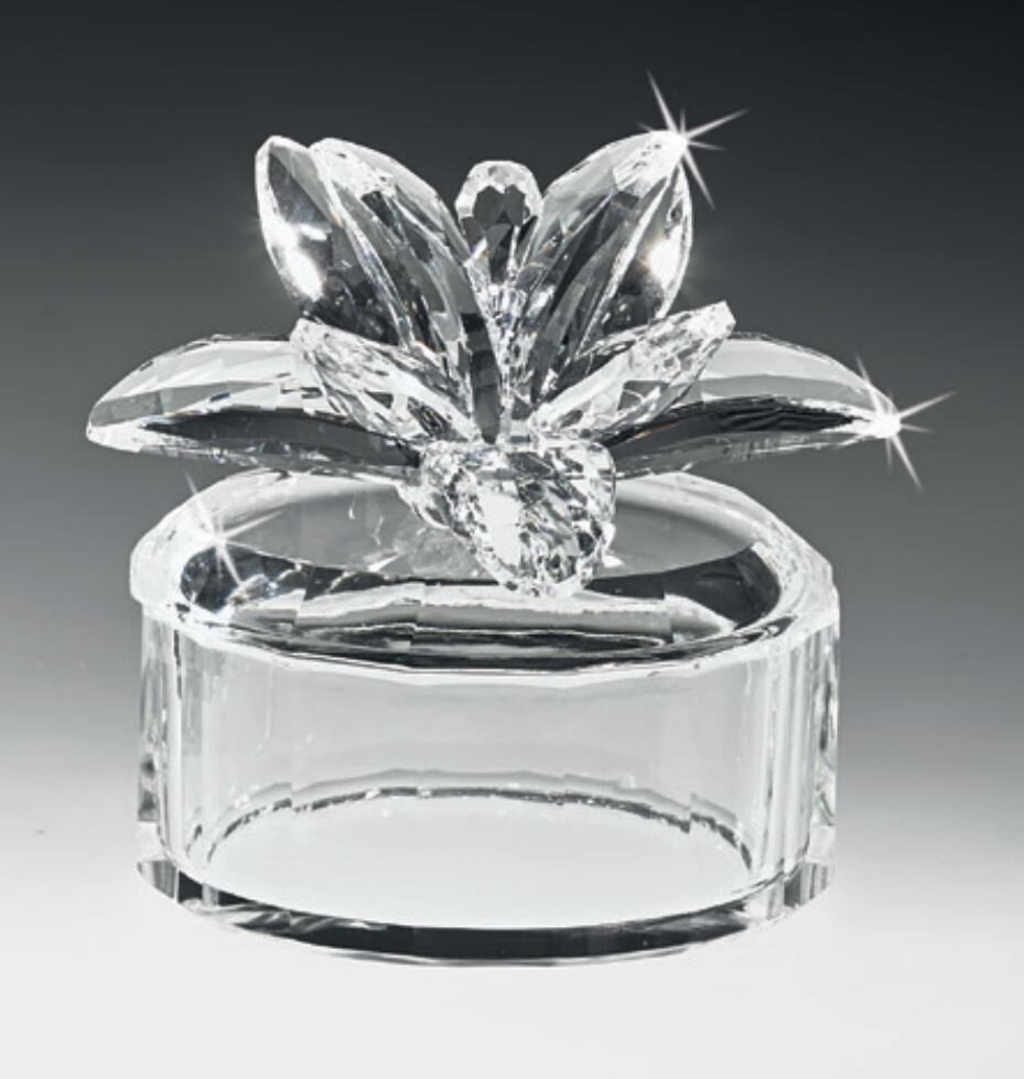 Cofre de Cristal con Tapa Lilies
