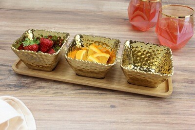 Set con 3 Bowlsitos Dorados