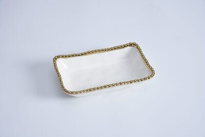 Bowlsito Rectangular Blanco (Dorado)