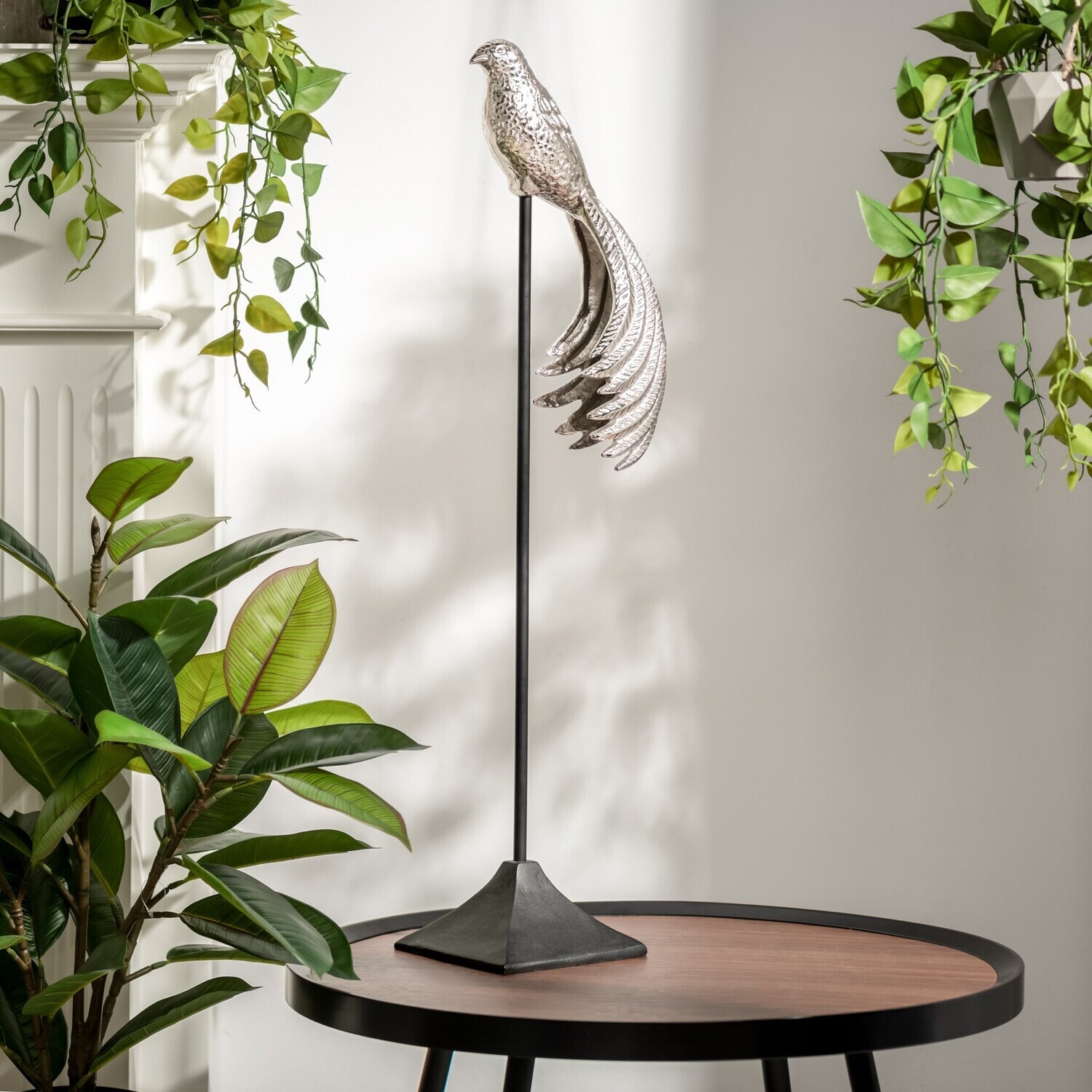 Perched Bird of Paradise Sculpture 30.5"