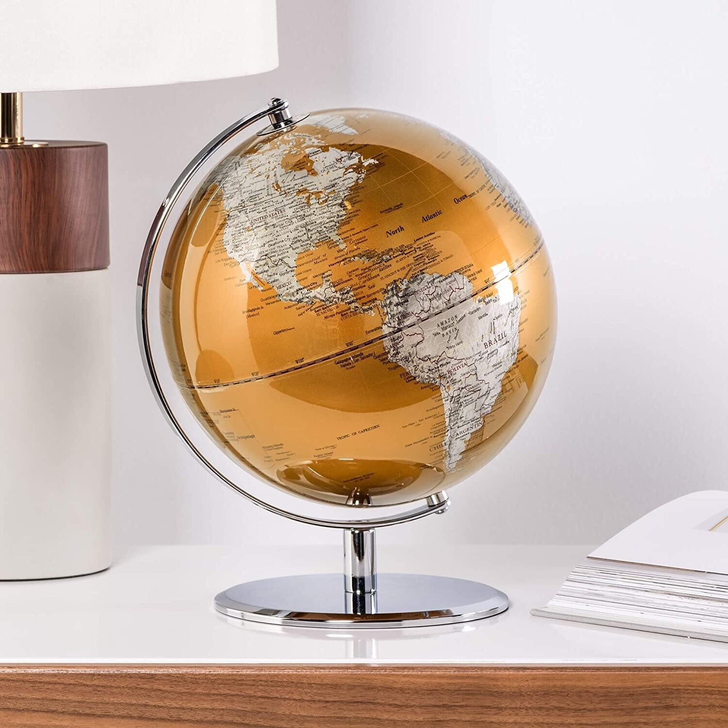 Latitude World Globe Gold