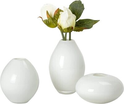Mini Lustre Vase Set White