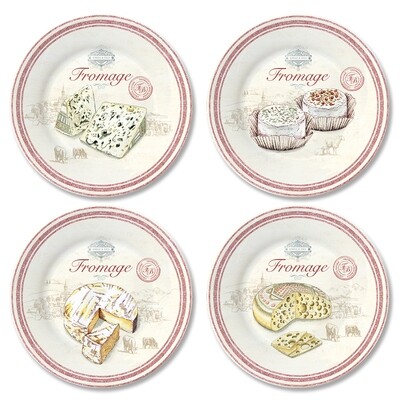 Set de 4 Platos de Queso Fromage