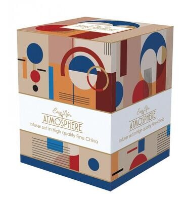 Mug con Tapa de Porcelana Bauhaus