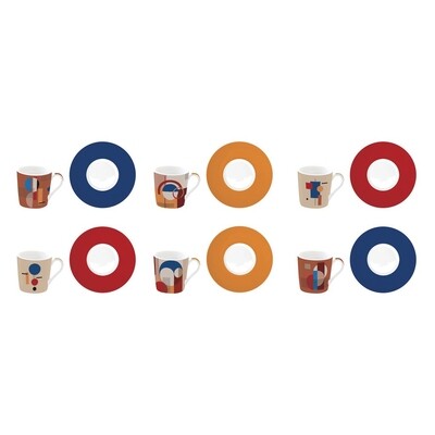 Set de 6 Tazas de Espresso con Platitos Bauhaus