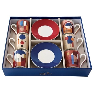 Set de 6 Tazas de Espresso con Platitos Bauhaus