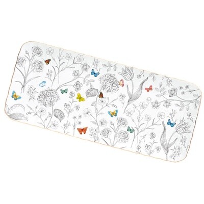 Bandeja de Porcelana Fleurs &amp; Papillons