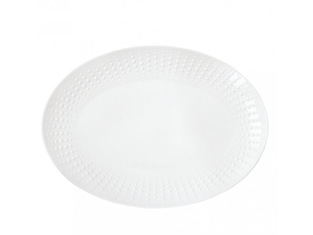 Bandeja Ovalada de Porcelana Drops White