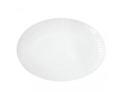 Bandeja Ovalada de Porcelana Drops White