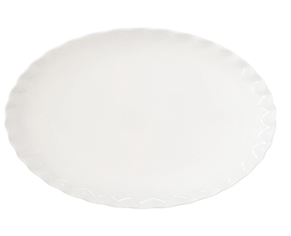 Bandeja de Porcelana Ovalada Onde White