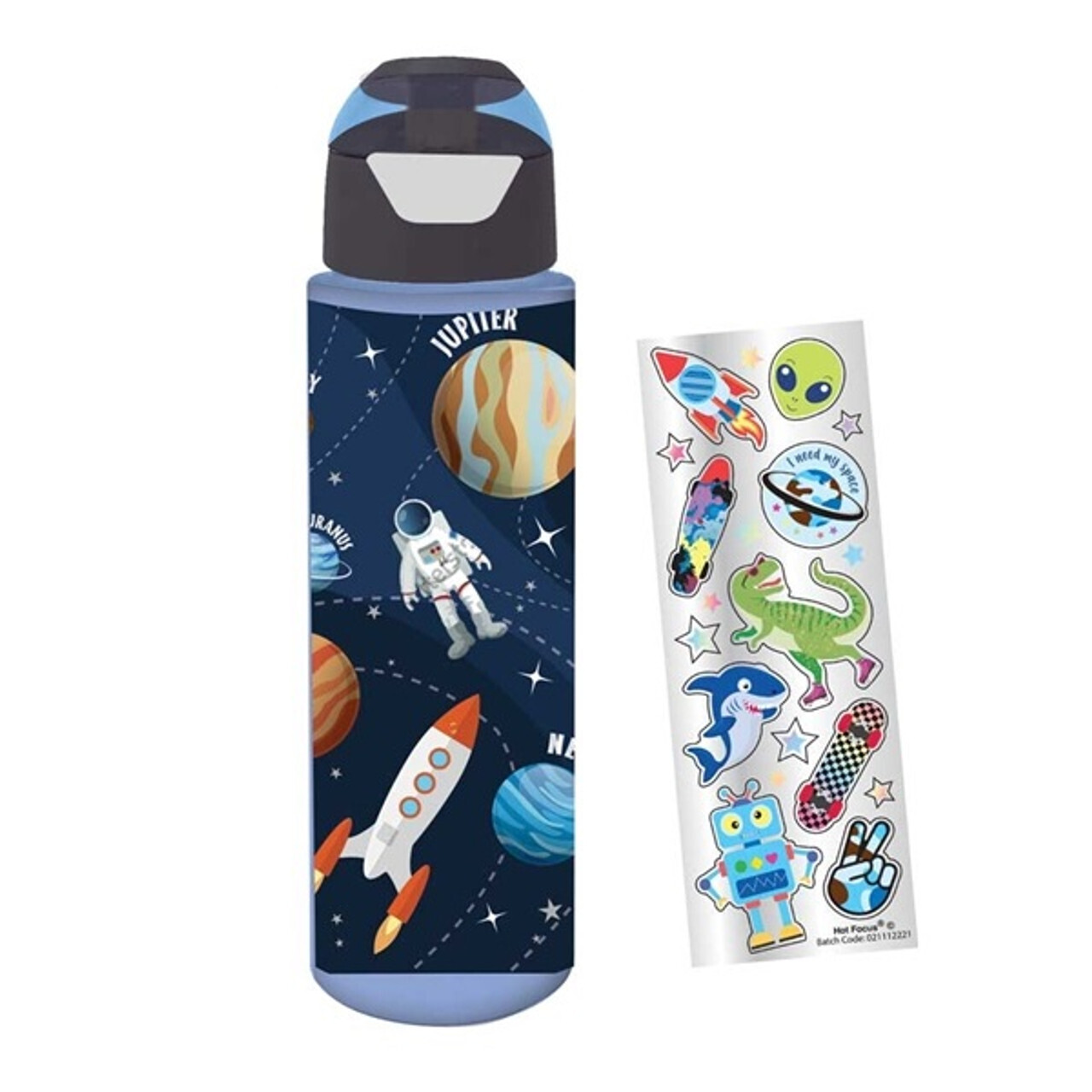 H2O Bottle with Stickers Space