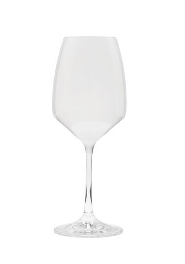Set de 6 Copas de Vino Blancas con Tallo Transparente