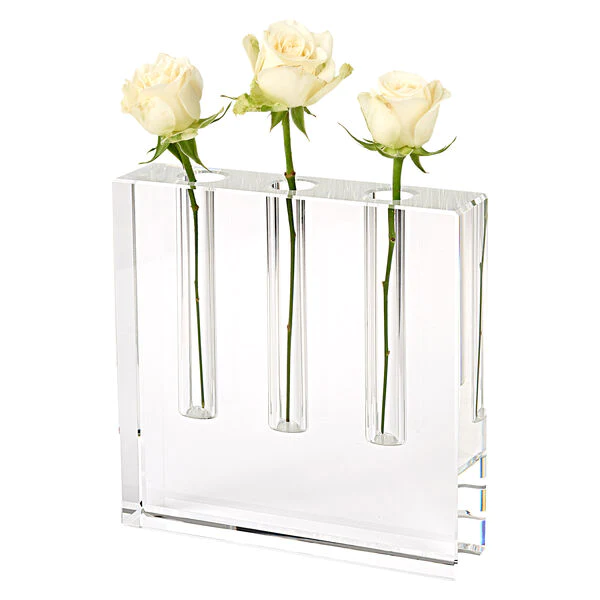 Triple Bud Block Vase