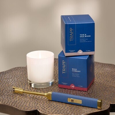 Encendedor de velas USB recargable azul marino y dorado