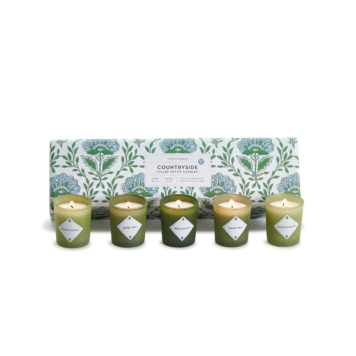 Set de 5 Velas Countryside en Caja de Regalo