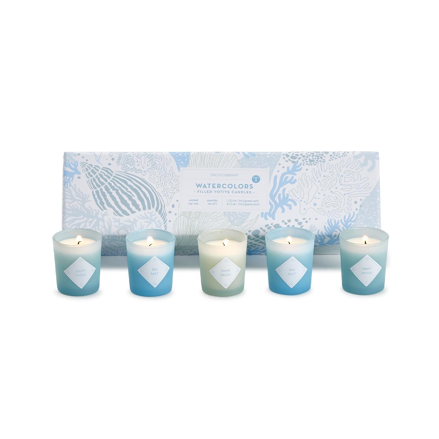 Set de 5 Velas Watercolors en Caja de Regalo