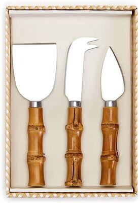 Set de 3 Cuchillos de Queso con Mango de Bambu
