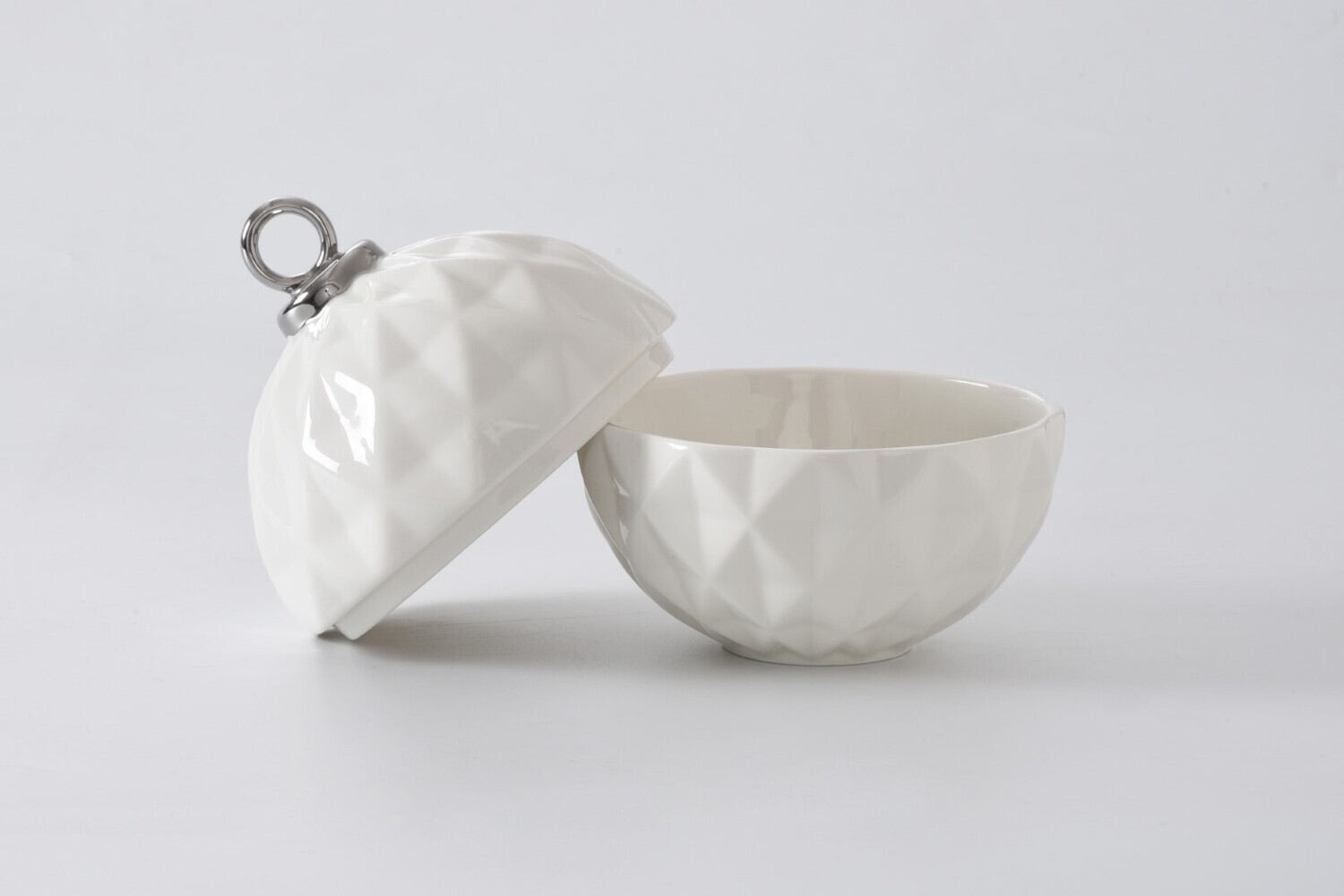 Large Ornament Bowl Blanco (Plateado)