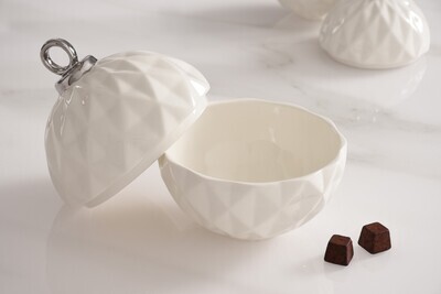 Large Ornament Bowl Blanco (Plateado)