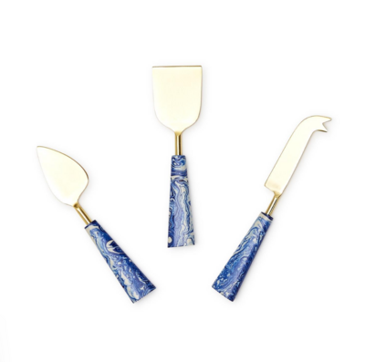 Set de 3 Cuchillos de Queso Blue Swirl