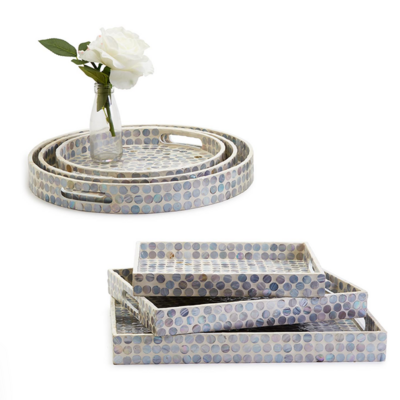 Set de 3 Bandejas Slate Gray with Dot Pattern
