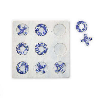 Blue Marble Hand-Crafted Tic-Tac-Toe
