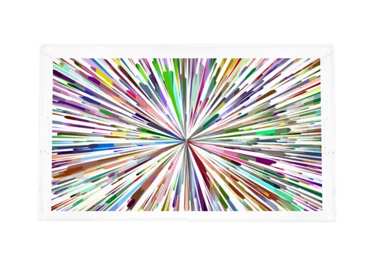 Bandeja Acrilica Rectangular Mediana Fireworks White