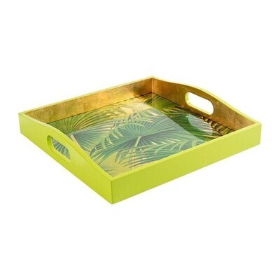 Bandeja Cuadrada Palm Fronds Gold