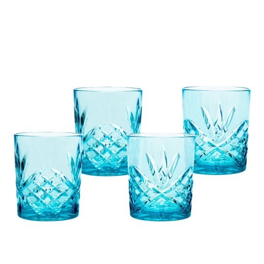 Set de 4 Vasos Bajos Dublin Acrilicos Azules