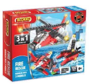 3 in 1 Fire Rescue Blokko Construction Kit