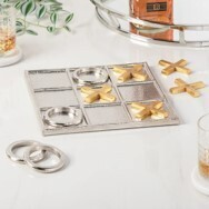 Tic Tac Toe 9x9&quot; Aluminum Game Silver