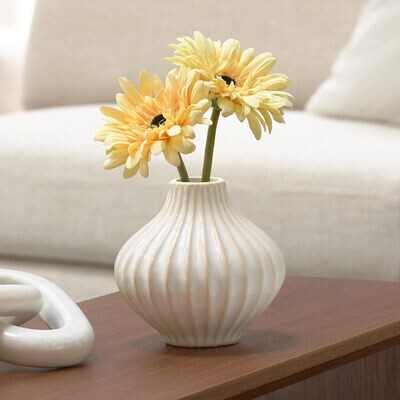 Anna White Glaze Ceramic Vase 4.5"