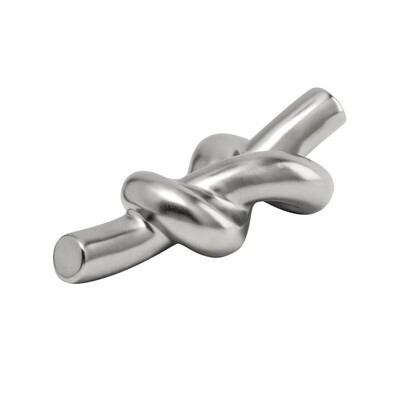 Escultura de Nudo Plateado Matte 8"