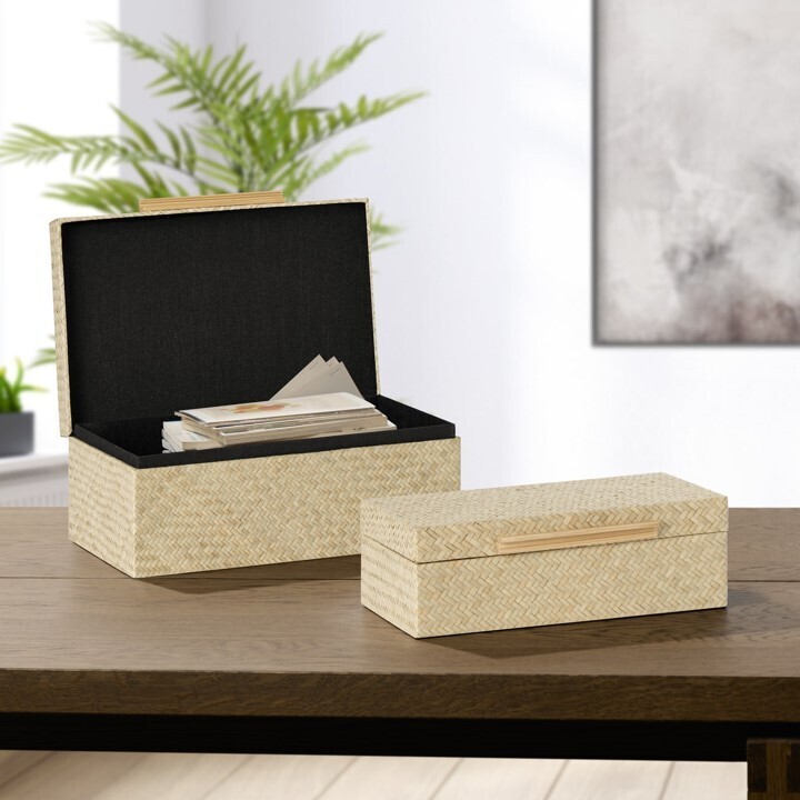 Set de 2 Cajas Bamboo Pandam Beige