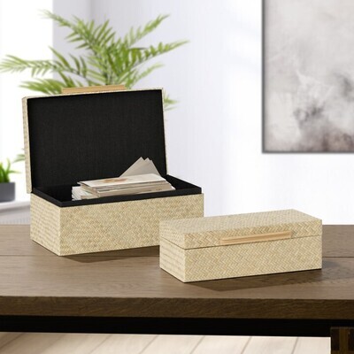 Set de 2 Cajas Bamboo Pandam Beige