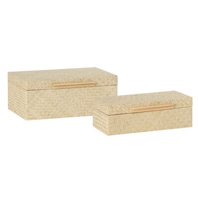 Set de 2 Cajas Bamboo Pandam Beige