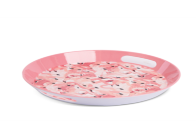 Bandeja de Melamina Redonda con Asa Flamingo