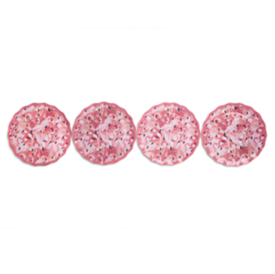 Set de 4 Platos de Comida de Melamina Flamingo