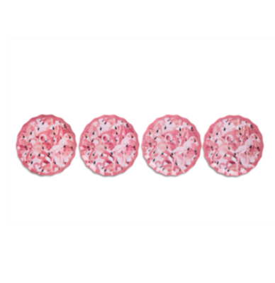 Set de 4 Platos de Ensalada de Melamina Flamingo