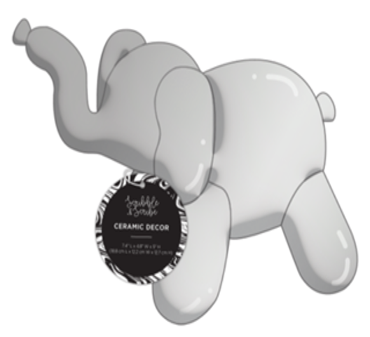 Balloon Ceramic Dog - Electroplated Silver 7.4&quot;
