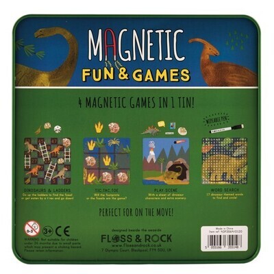 Dinosaur Magnetic Fun &amp; Games Tin 4 in 1