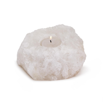 White Quartz Crystal Tealight Candle Holder