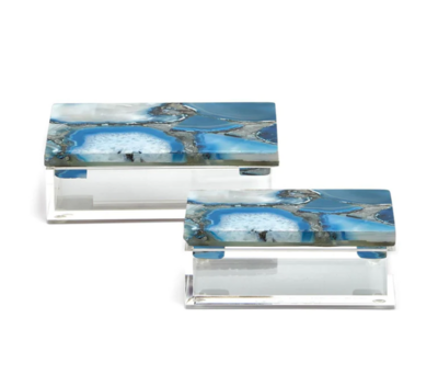 Set de 2 Blue Agate Boxes